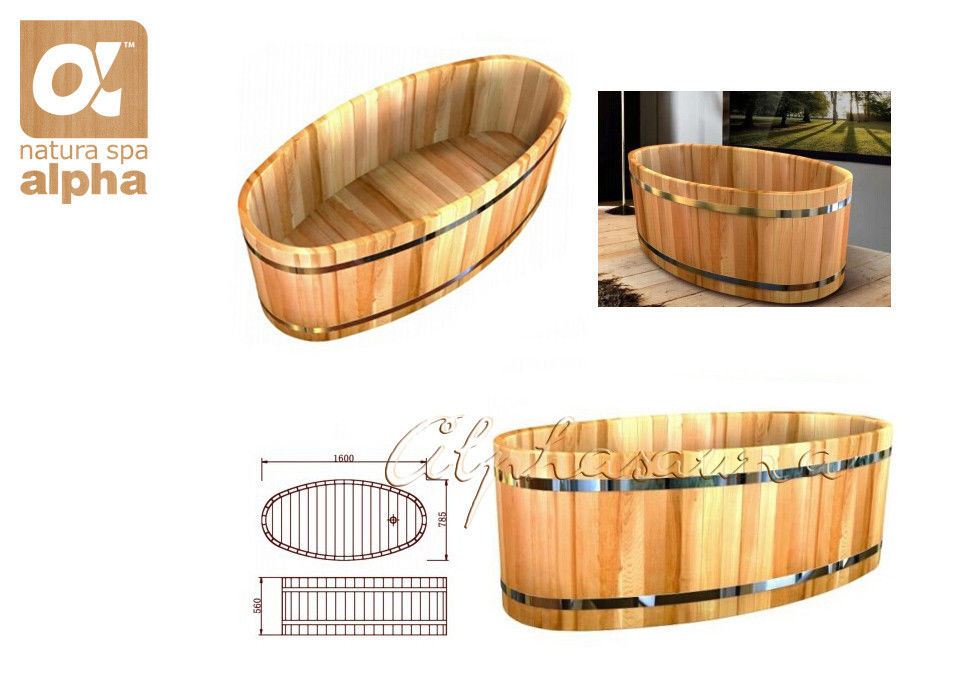 1 Orang Oval Wooden Bathtub Stand Alone Feat hebat Bathroom Floor Shower Room